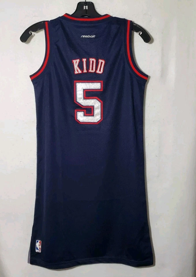 Nuevo vestido pequeño Reebok New Jersey Nets JASON KIDD #5 estilo jersey cosido para mujer Foto 4 de 4