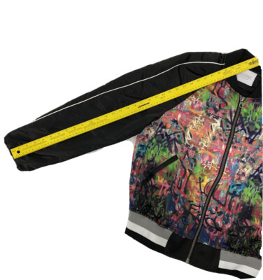 Eleven Paris X Banksy Art Pray LARGE Lined Men's Bomber Jacket RARE  COLLECTIBLE