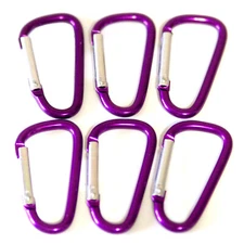 500pc PURPLE CARABINER D-RING SPRING BELT CLIP KEY CHAIN 1-7/8" ALUMINUM HOOK