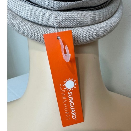 Parkhurst Cloche Cap Hat Beige/Black Design 100% Cotton Made In Canada Packable - Picture 4 of 4