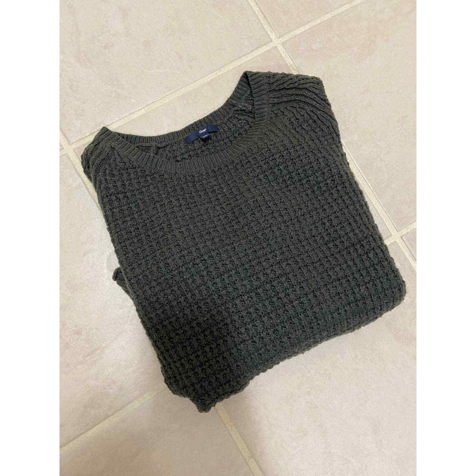 Women's Gap Dark Gray Sweater - solid knit cozy s… - image 7