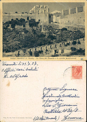 ISOLE TREMITI, LA TORRE DEL PENNELLO, TRAVELLED -F.G.PUGLIA (FG)N.44187