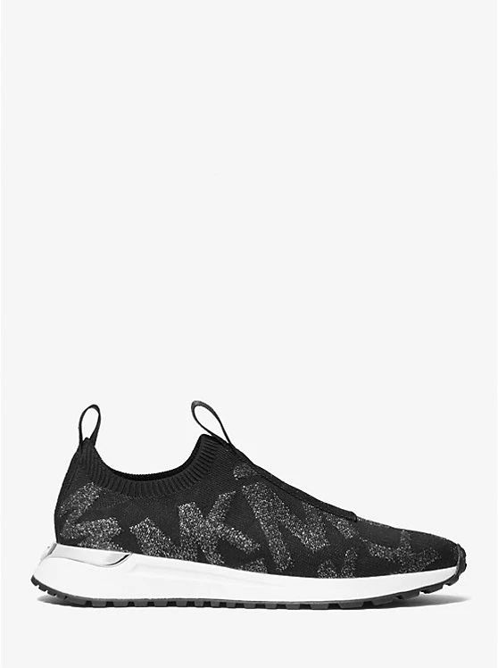 MICHAEL Michael Kors  Black Bodie Metallic Logo Knit Slip-On Trainer Sneaker 7.5 - Image 4 of 4