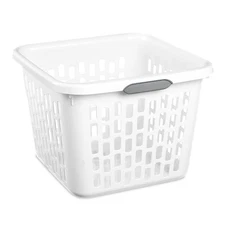 Sterilite 1.5 Bushel Square Plastic Laundry Basket with 2 Comfort Grip Handles