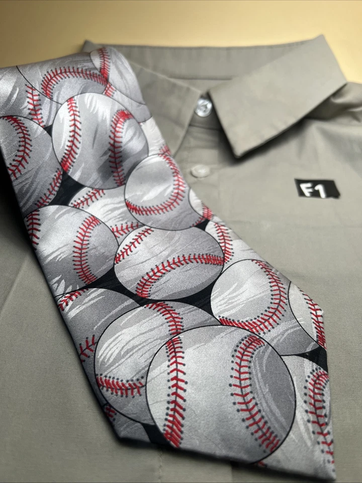 "Corbata Keith Daniels Play Ball Series 100 % seda pelotas de béisbol 58"" X 4""" Foto 3 de 4