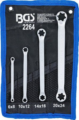 BGS E-Profil Doppel-Ringschlüssel-Satz Schraubenschlüssel für Torx-Schrauben