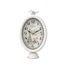 Vintage Table Clock with Bird, Desk and Shelf Decor Clock, French Paris Style...