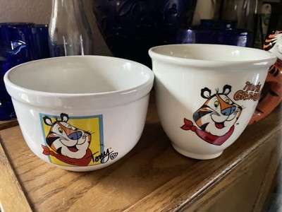 Vintage Tony The Tiger Cereal bowl 2002Kellogg Company And 2001 Coffee Mug