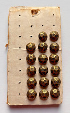Upholstery Tacks Antique Brass 15 Dome Patterned Furniture Nail Original Card