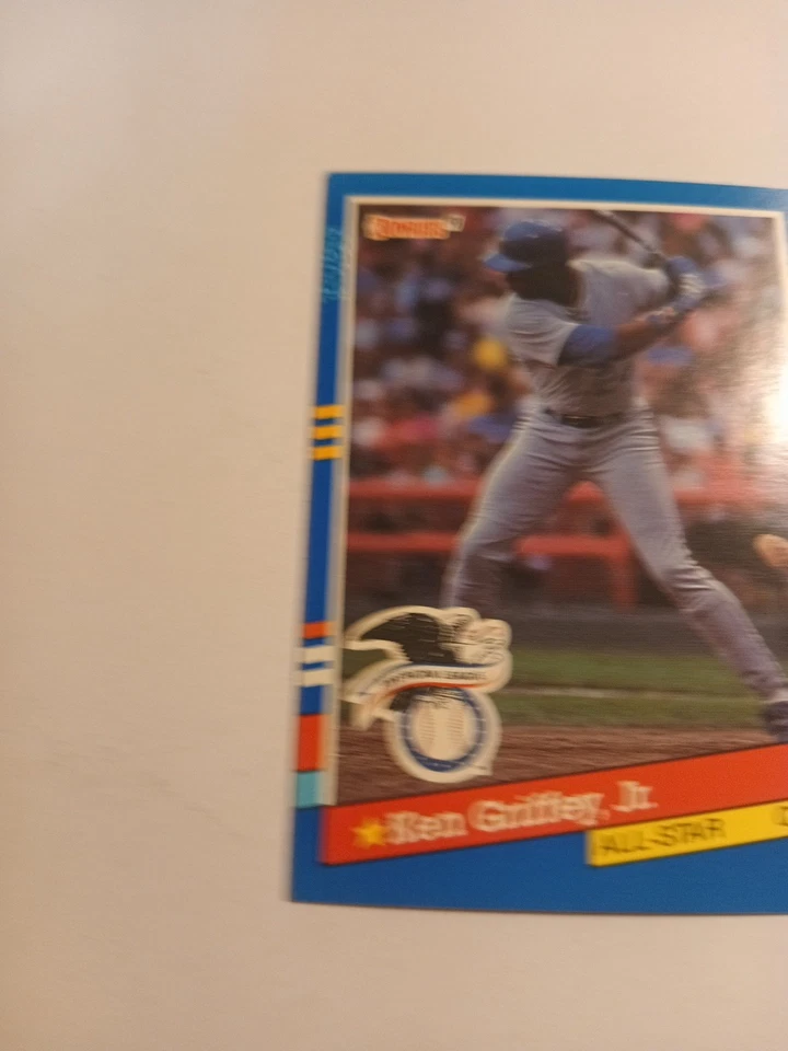 Hoja Donruss Ken Griffey Jr #49 1990 3 rayas amarillas a la izquierda Foto 3 de 4