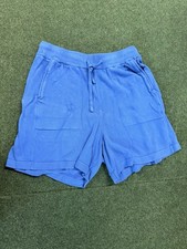 Women  s Blue Drawstring Shorts SMALL Viscose / Polyamide