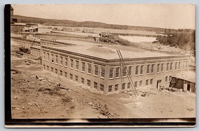 Real Photo Postcard Industrial Paper Mill Factory & Dam Waterfall RPPC AA420
