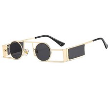 Vintage Round Steampunk Sunglasses UV400 Metal Punk Retro Sun Glasses Men Women
