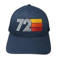 72 Snapback Trucker Hat Blue One Size Adjustable Mesh Back Classics Yupoong