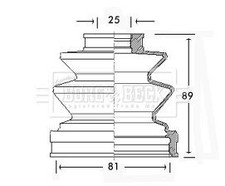 Borg & Beck BCB2458 Drive Shaft Bellow Front Both Sides Fits Mitsubishi Toyota