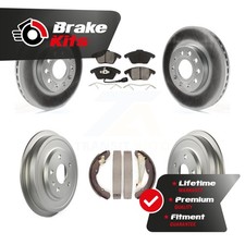 Front Rear Coated Disc Brake Rotors Semi-Metallic Pads And Drum Kit For