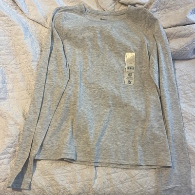 No Boundaries Women Gray Long Sleeve T-Shirt L New W Tags