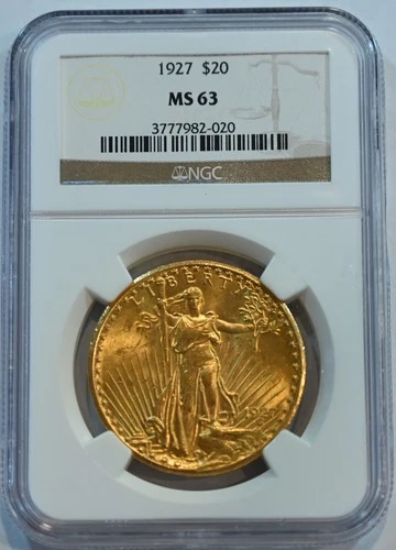 1927  $20 Saint-Gaudens  NGC  MS63  Gold Double Eagle !!!!