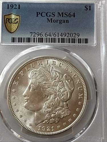 1921 P Morgan Silver Dollar PCGS MS64 Blast White