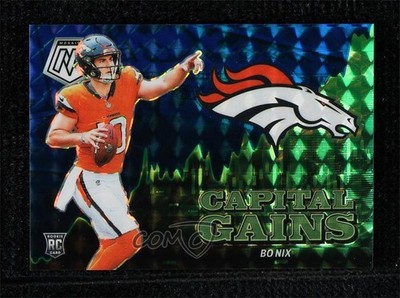 2024 Panini Mosaic Capital Gains Blue Prizm 24/99 Bo Nix #24 Rookie RC 0ma6