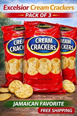 Excelsior Cream Crackers 225g Pk 3 Jamaican Crackers Crispy Snack FREE SHIPPING