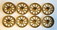 8 x Meccano 3" -  19a metal Golden Spoked Wheels with Boss Vintage  - C22