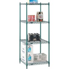 Nexel 5 Tier Wire Shelving Starter Unit 24"W x 18"D x 74"H Green Epoxy Finish