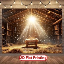 2D Flat, 2D Plan - Christmas Trough Scene Background Fabric Polyester Fiber Phot
