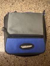 CASE LOGIC Zippered 24 CD/DVD Retro 90s Disc CARRYING CASE Blue / Gray