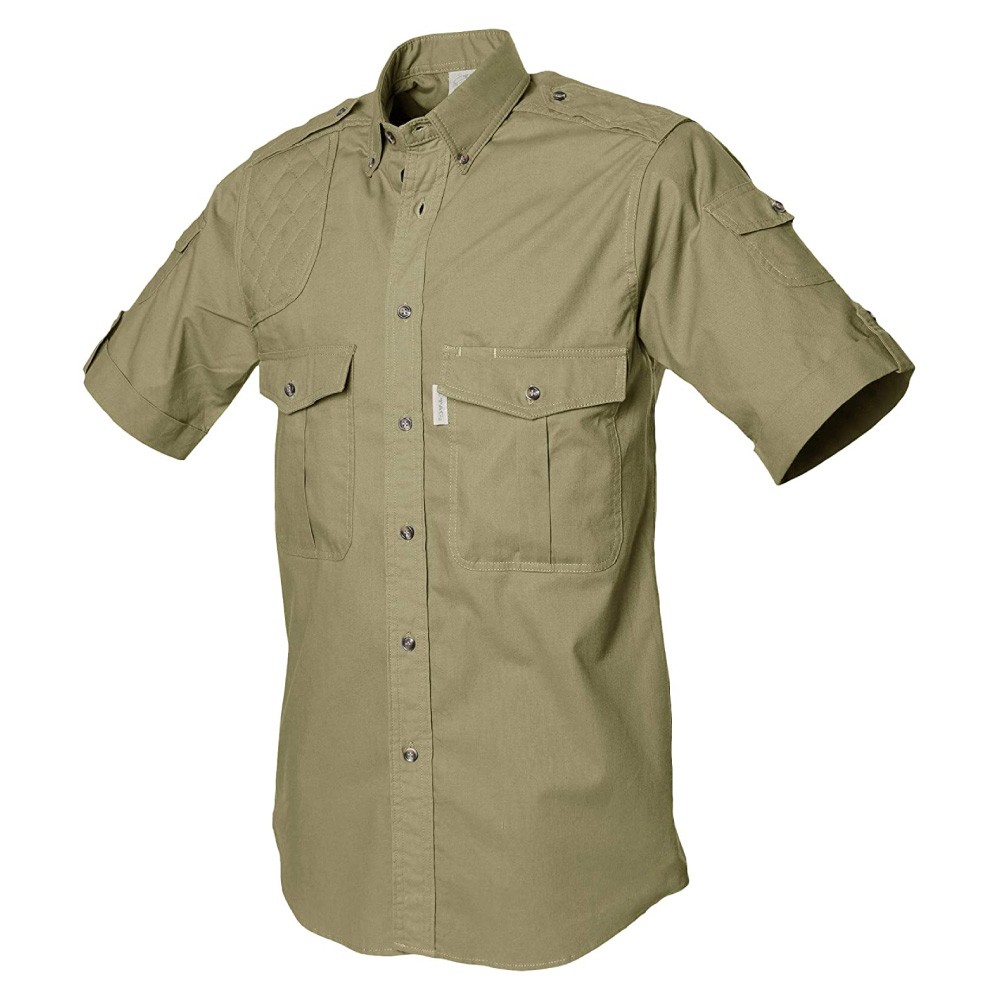 TAG SAFARI Mens Shooter Short Sleeve Khaki Shirt (MS-041S/S-P867-K