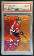 2023-24 UD Allure Connor Bedard Color Flow Red/Orange RC #CF-16 PSA 10 GEM MINT