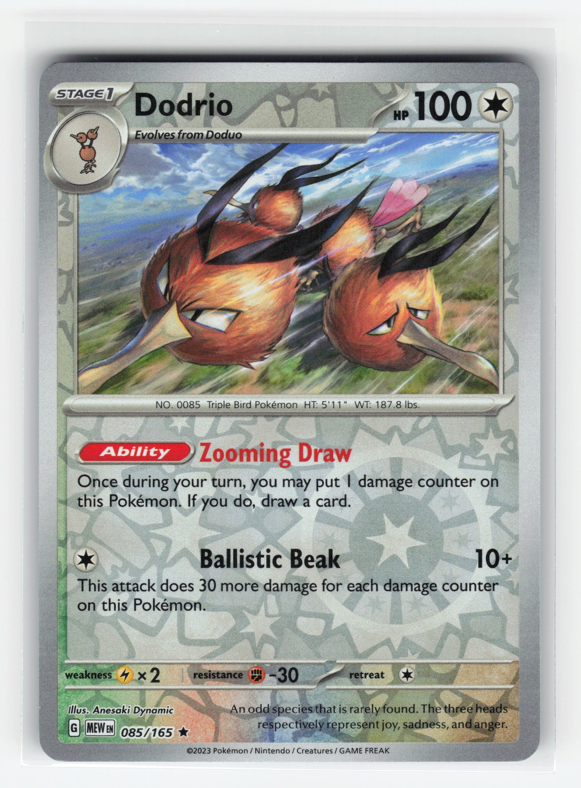 DODRIO 085/165 151 REVERSE HOLO POKEMON TCG NM