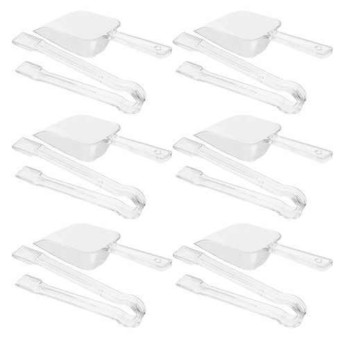 12 Pcs Mini Ice Clip Spoon Short Tongs Plastic Food Bar Tool Scoop