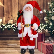 Image of 12" Traditional Standing Santa Claus Figure Christmas Father Xmas Doll Ornament