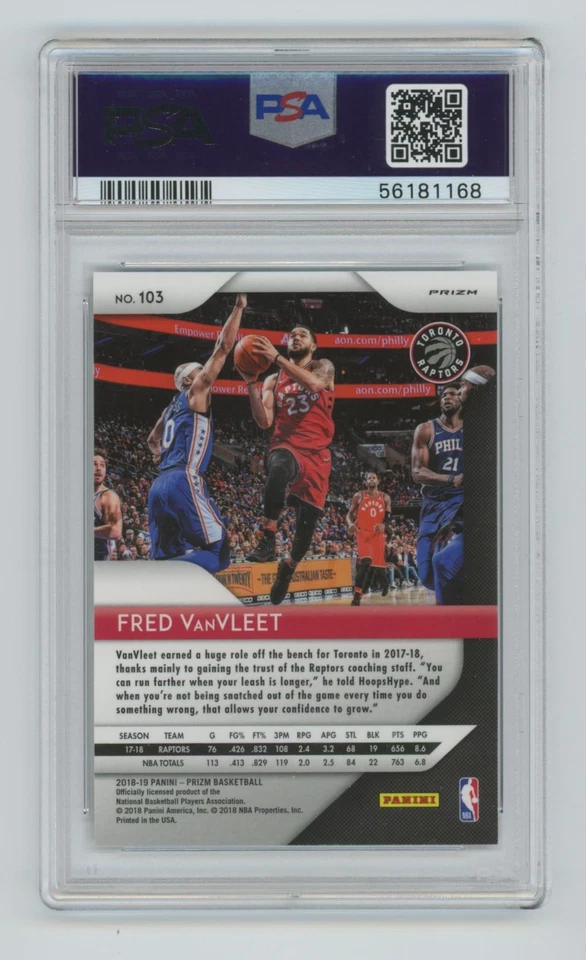 2018-19 Panini Prizm Silver Fred VanVleet #103 - Image 2 of 2