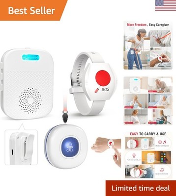 Elderly Care Alert System: Wireless Call Beep with USB Receiver & Panic Buttons