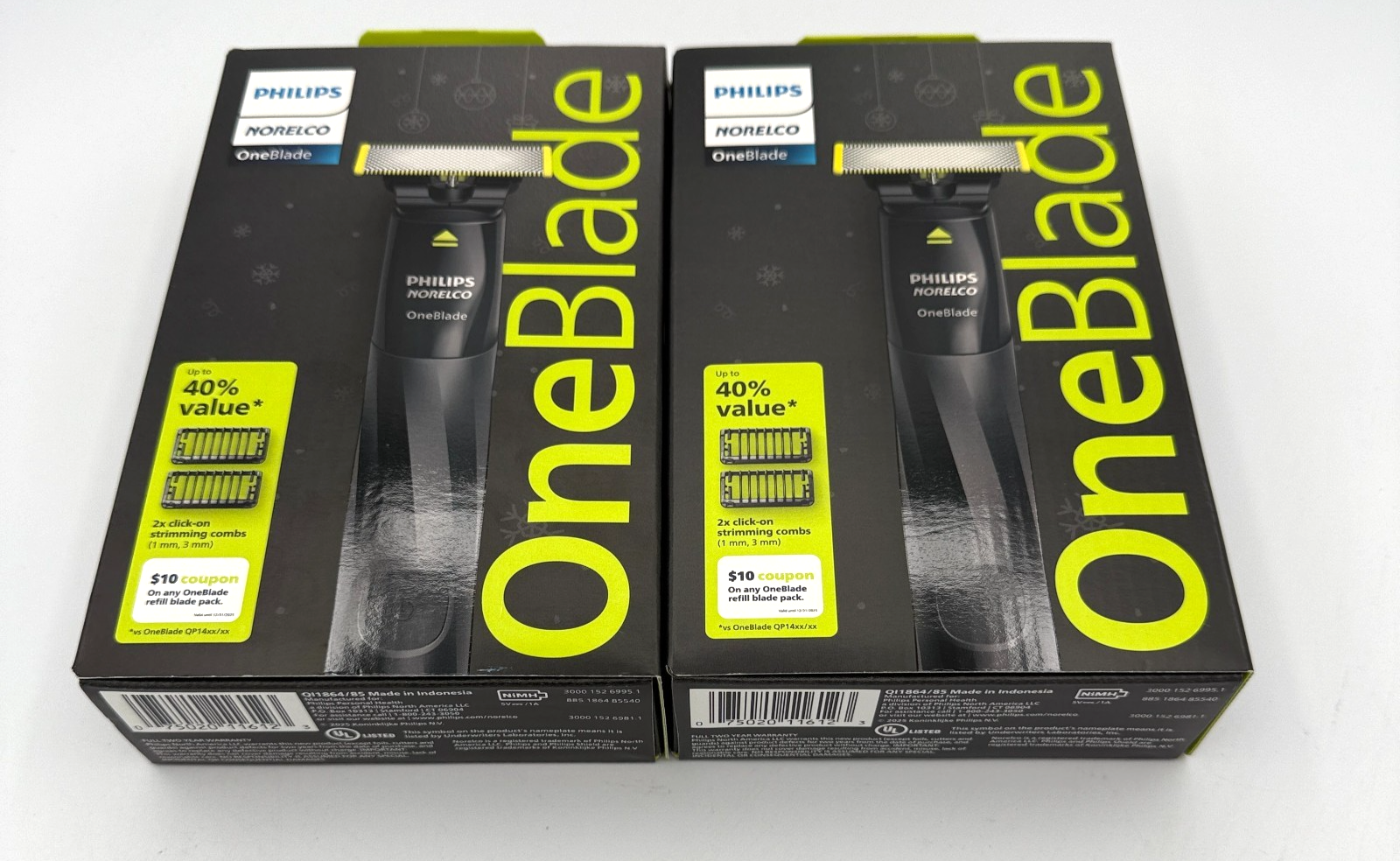 Philips Norelco OneBlade Men's Wet & Dry Trimmer Shaver- LOT OF 2