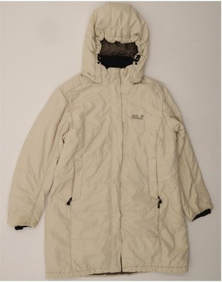 JACK WOLFSKIN Damen Windbreaker Mantel mit Kapuze UK 18/20 XL Off White DI40