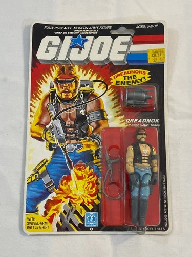 Vintage 1985 Hasbro Gl Joe Series 4 Dreadnok Torch 36 MOC SEALED Bent Packaging