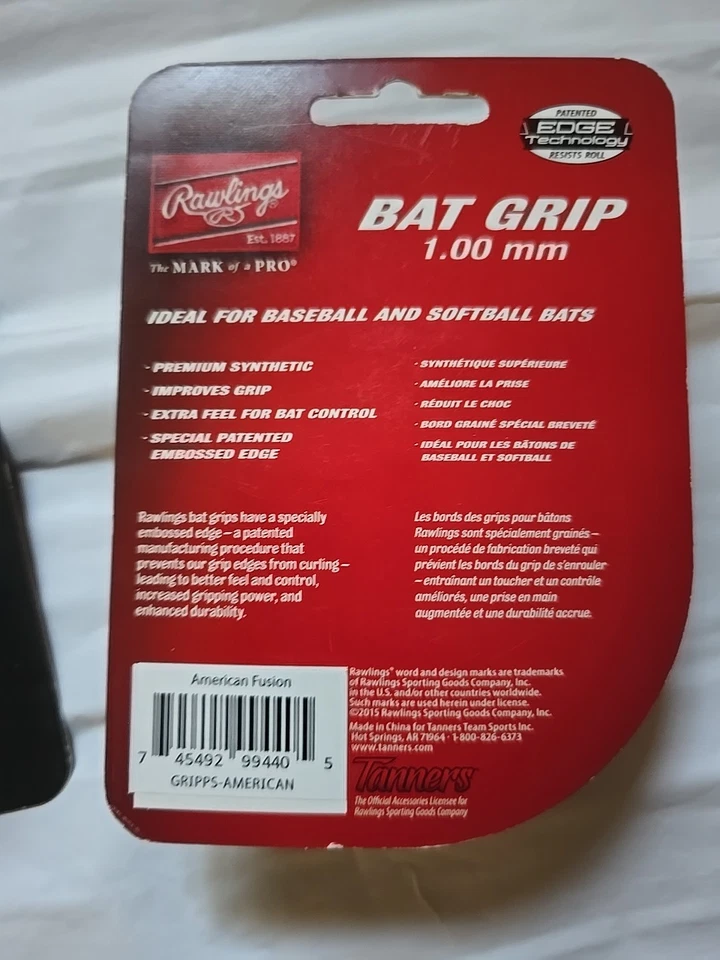 Neu 2 Rawlings 1,0 mm Schlägergriff - American Fusion rot weiß & blau - Bild 2 von 2