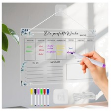 Wochenplaner Abwischbar - Acryl 30x20cm Haushaltsplanung mit Whiteboard