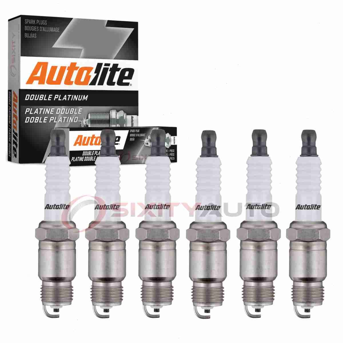 6 pc Autolite Double Platinum Spark Plugs for 1971 Chevrolet K20 Pickup 4.1L qu