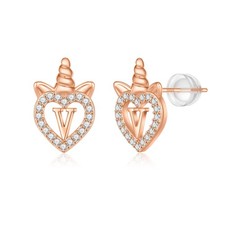 Unicorns Gifts for Girls Earrings,S925 Sterling Silver Post Unicorn Earrings Ros