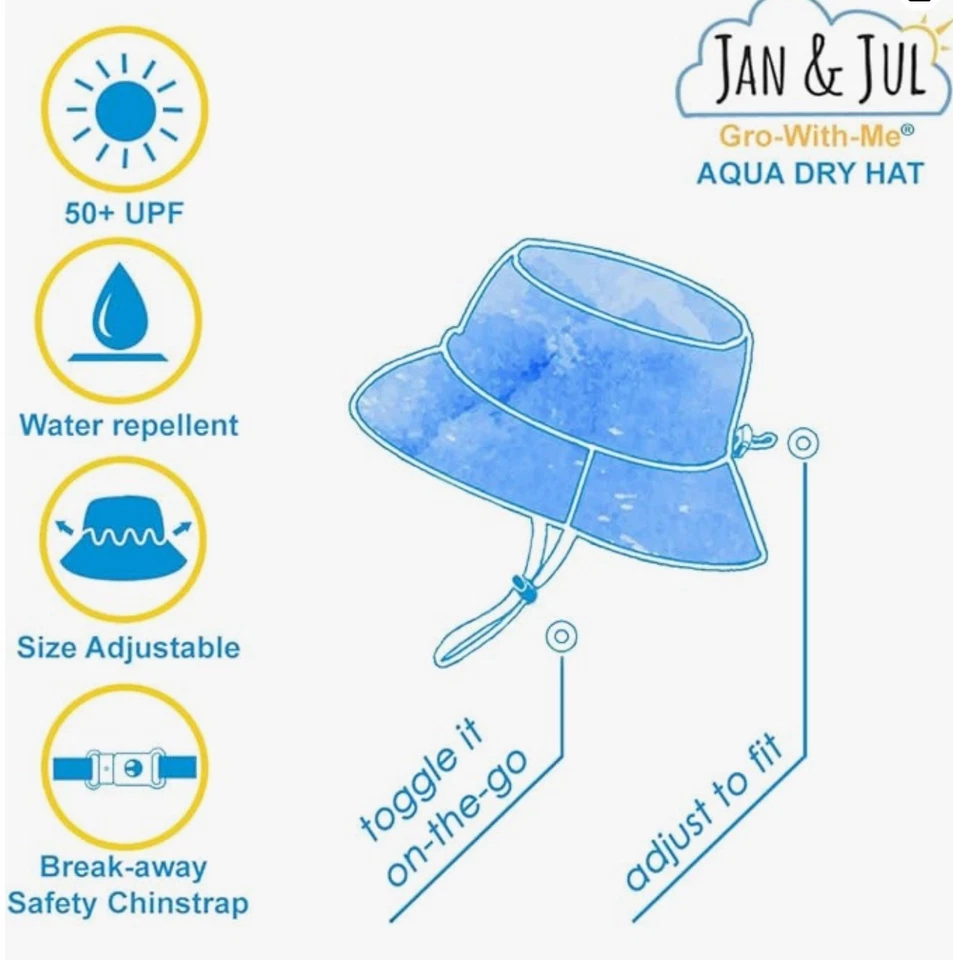 Sombrero para nadar el sol de verano para niños - blanco, ajustable, UPF 50+ (Tamaño: 15 m-5 años) Foto 3 de 4