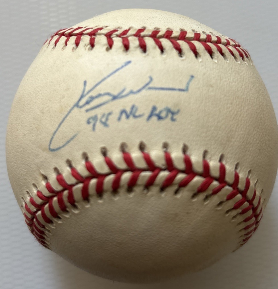 KERRY WOOD SIGNED OFFICIAL MLB LENORD COLEMAN NL BASEBALL INSCRIBED "98 NL ROY" 