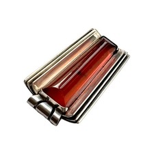 Fischland Anhänger geometrisches Design 835 Silber & Bernstein, 1935 -1950