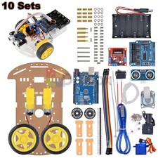 10 Set Avoidance Tracking Smart Robot Car Chassis 2WD Kits Ultrasonic Module DIY
