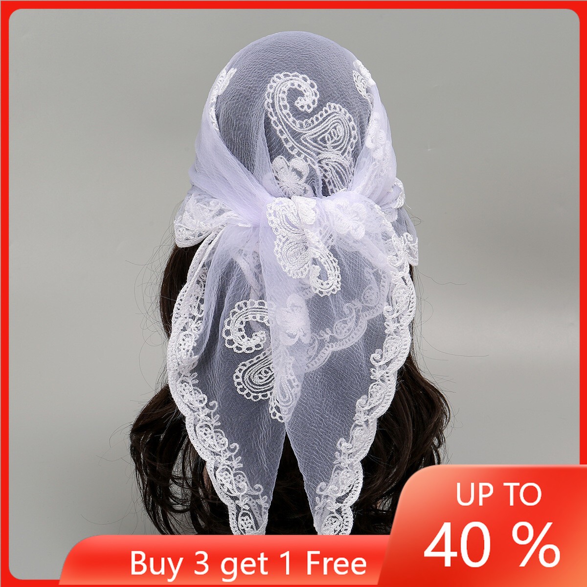 NWOT BUNDLE 30 PIECES LACE INSIDE HIJAB COVER Chiffon Hijab Bundles (3-pack) – AZELEFA main image 3