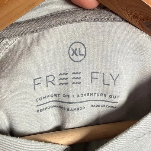 Free Fly Henley Shirt Mens XL Light Gray Bamboo Performance L/S Outdoor Comfort image 6