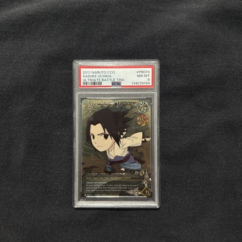 2011 NARUTO CCG ULTIMATE BATTLE TINS #PR074 SASUKE UCHIHA PSA 8